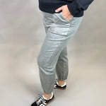 Ash Grey Cropped Jogger Bottom- Pants MICA DENIM