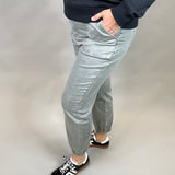 Ash Grey Cropped Jogger Bottom- Pants MICA DENIM