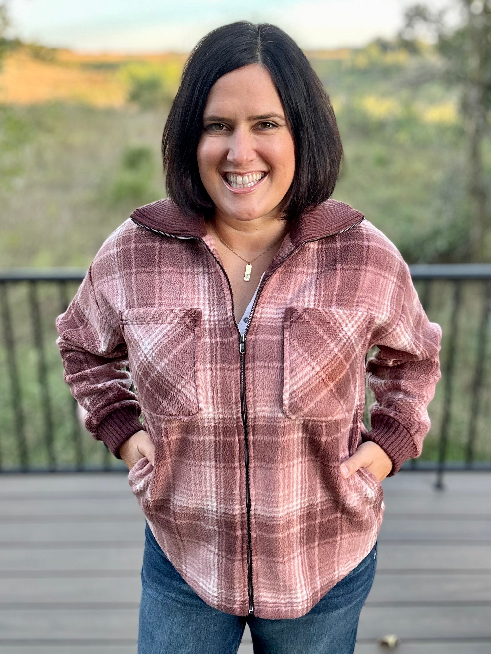 Mauve Plaid Holland Jacket Outerwear- Jackets THREAD & SUPPLY