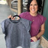 Burgundy Wash Hana Dolman Lounge Tee Top - Tee FLAG AND ANTHEM