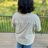 Reese Button Up Stripe Top Eclipse Tops - Button Ups Z Supply