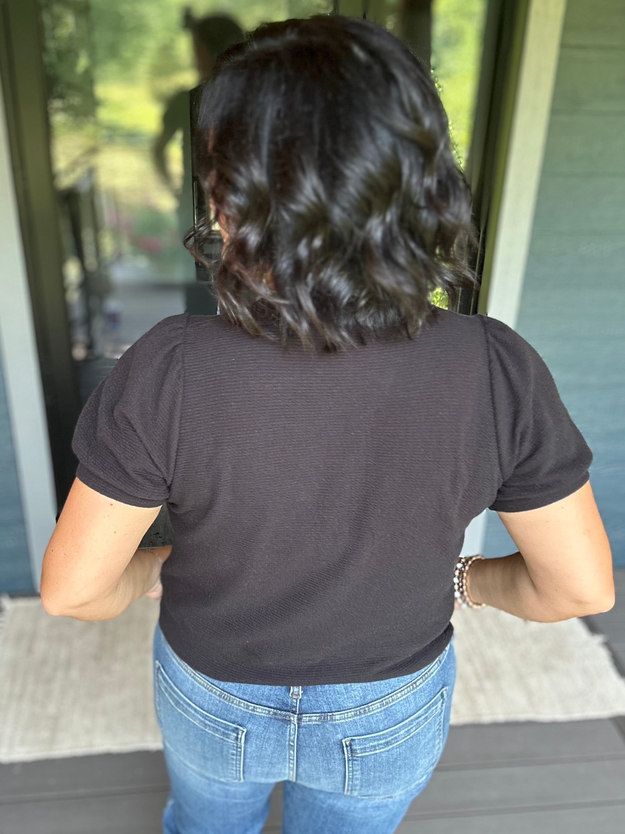 Black Cloudy Knit Top Top - Tee TRES BIEN
