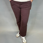 Brown Ankle Flare Patch Pocket Jeans Bottom- Pants RISEN