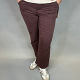 Brown Ankle Flare Patch Pocket Jeans Bottom- Pants RISEN