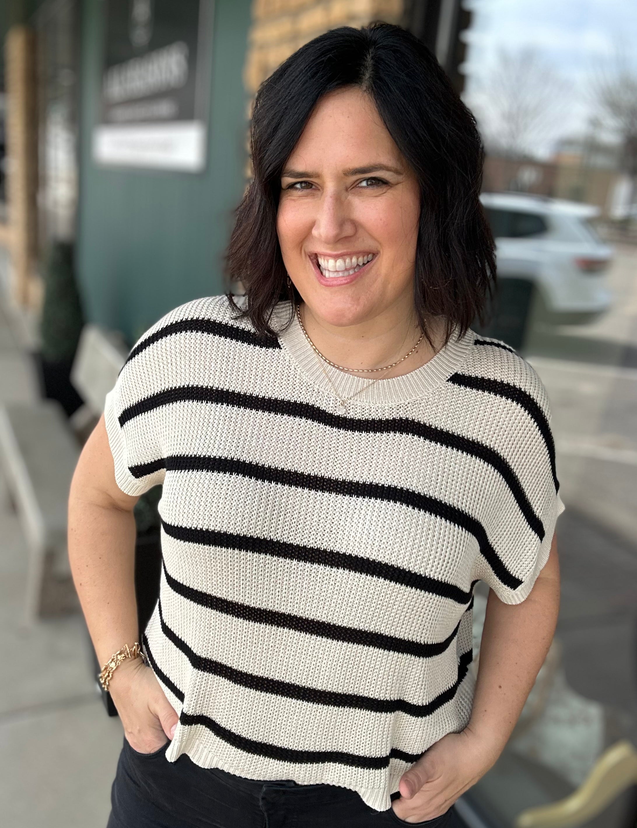 Go-To Favorite Relaxed Fit Stripe Sweater Top - Sweater IN FEBRUARY