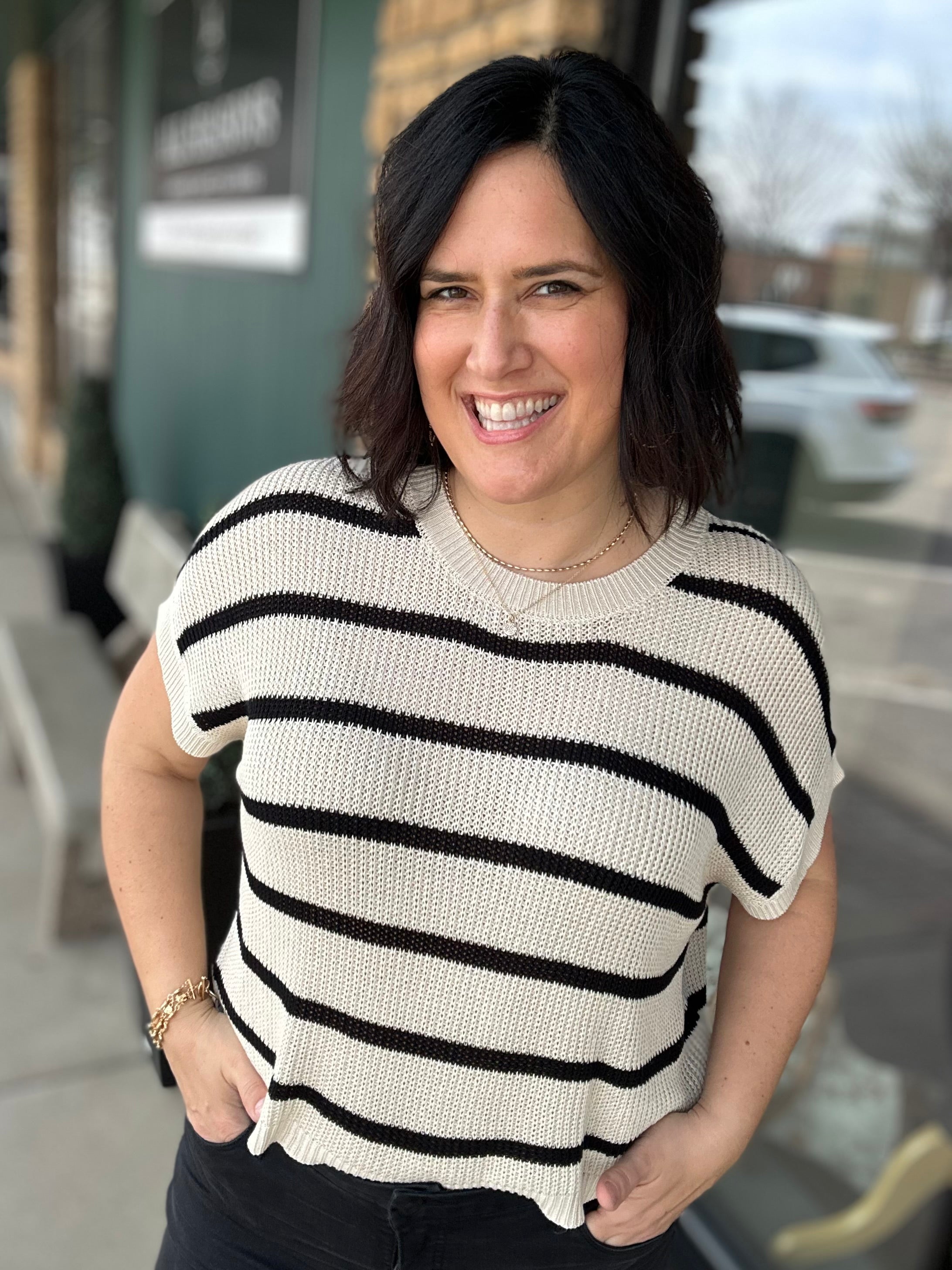Go-To Favorite Relaxed Fit Stripe Sweater Top - Sweater IN FEBRUARY