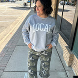 Grey LOCAL Graphic Sweatshirt Top- Sweatshirt WISHLIST