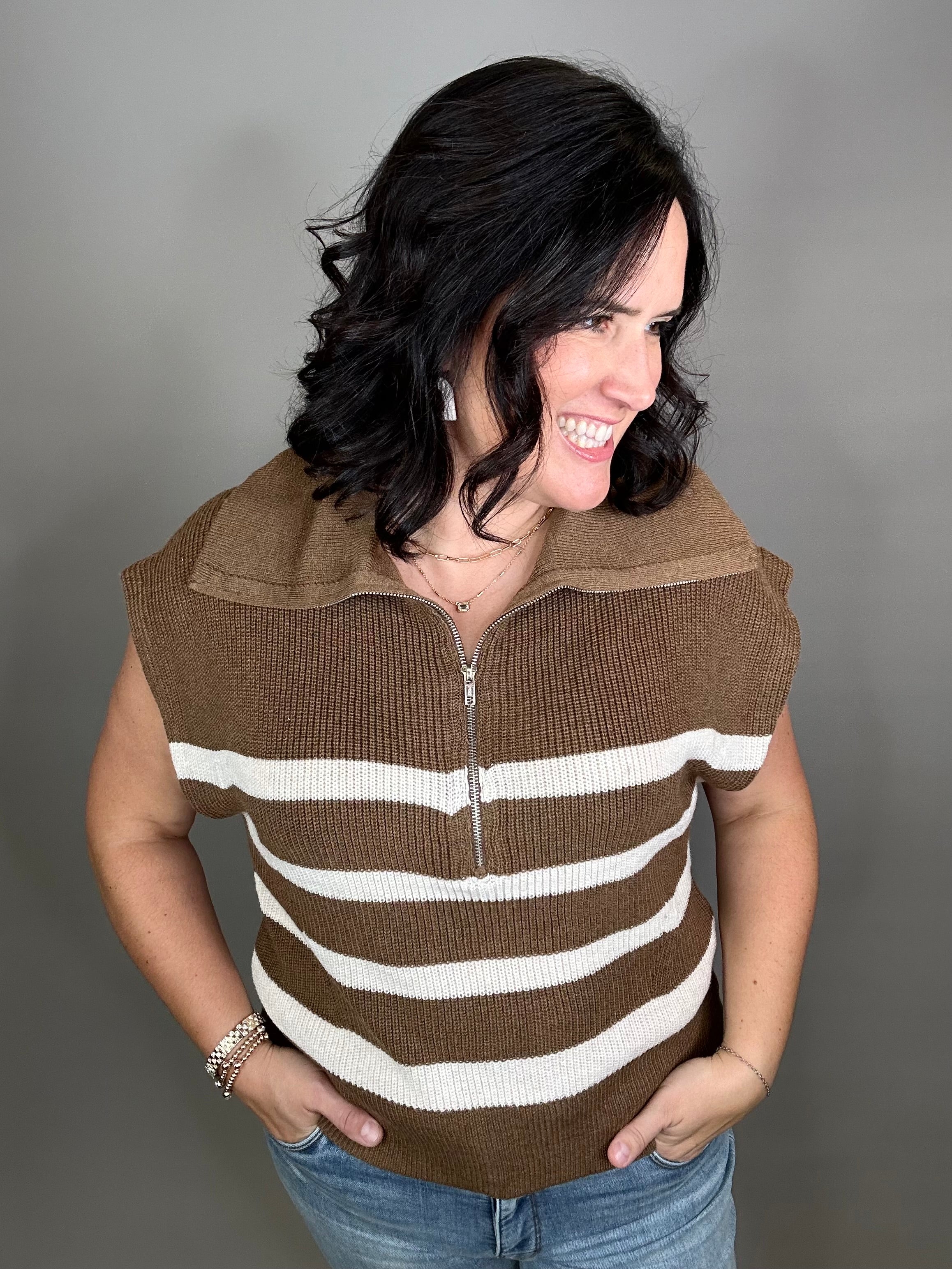 Brown Ivory Stella Sweater Top - Sweater THREAD & SUPPLY