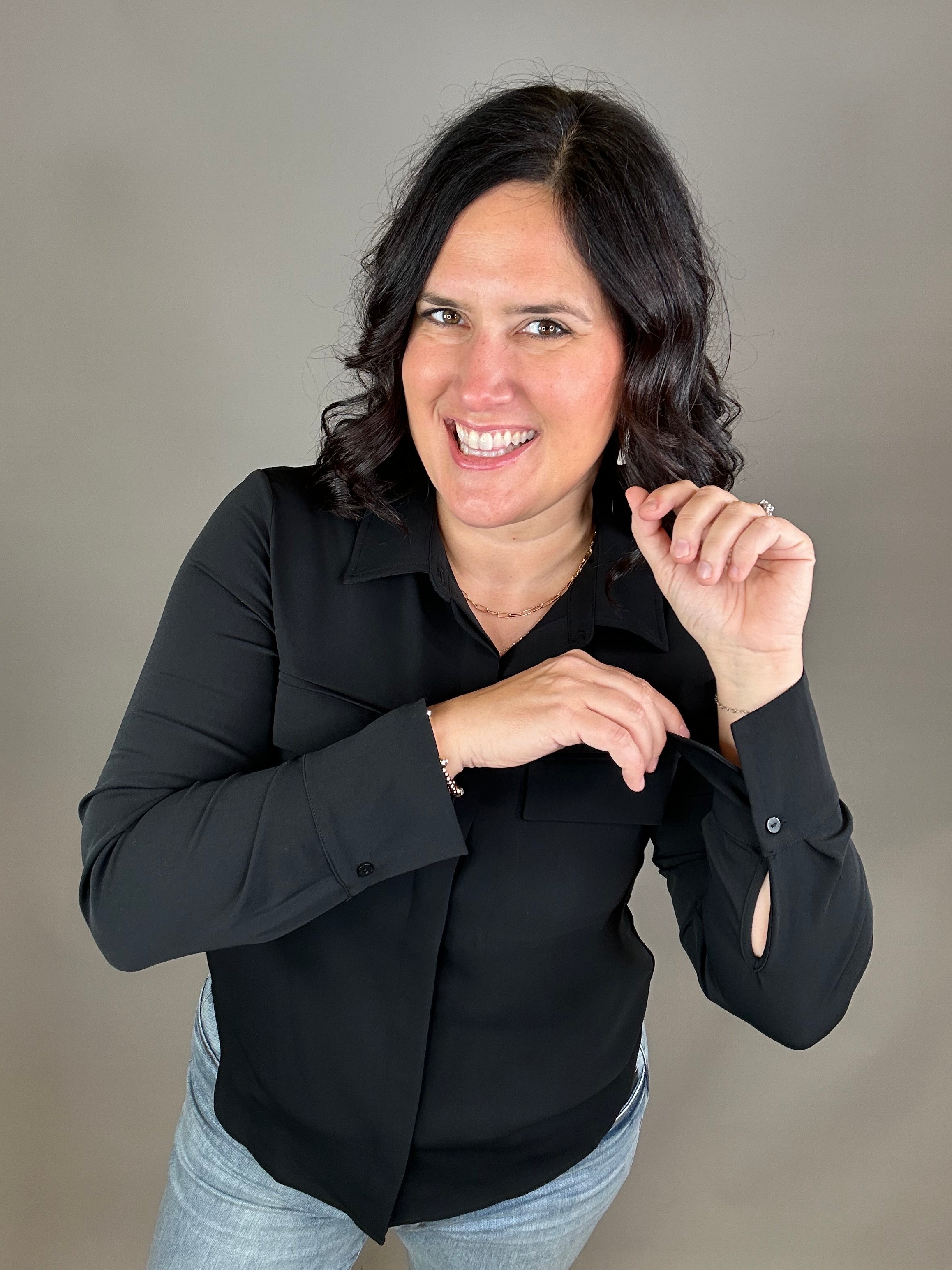 Black Janessa Shirt Tops - Button Ups THREAD & SUPPLY