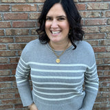 Geralyn Striped Crew Sweater