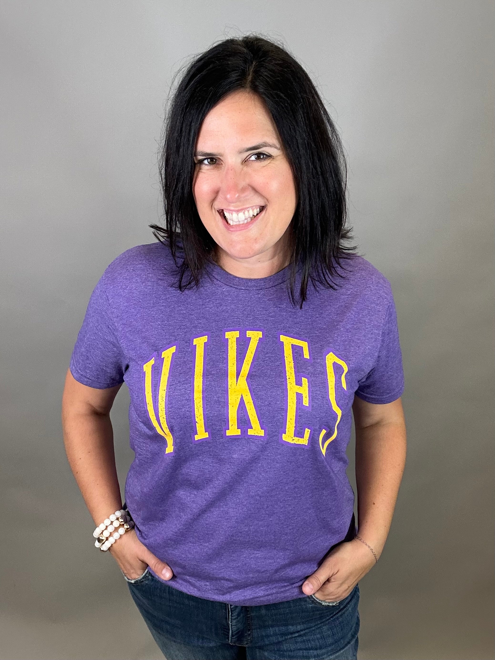 Heather Purple Vikes Tee Tops- Tees 218 WHOLESALE
