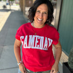 Red Game Day Top Tops- Sweatshirt PANACHE