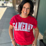 Red Game Day Top Tops- Sweatshirt PANACHE