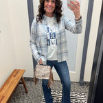 Blue/Tan Beatrice Flannel Tops - Button Ups FLAG AND ANTHEM