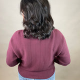 Dark Plum Dolman Boat Neck Sweater