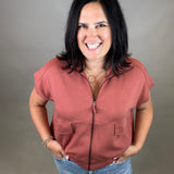 Terra Cotta Modal Short Sleeve Jacket