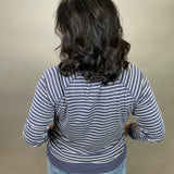 Navy/White Frannie Reversible Top