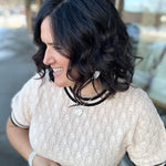 Cream Short Sleeve Knit Top Top - Sweater THML