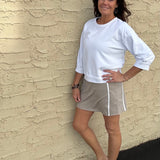 Mushroom White Rib Carlton Skort
