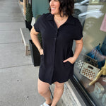 Black Collared Shirt Dress Dresses STACCATO