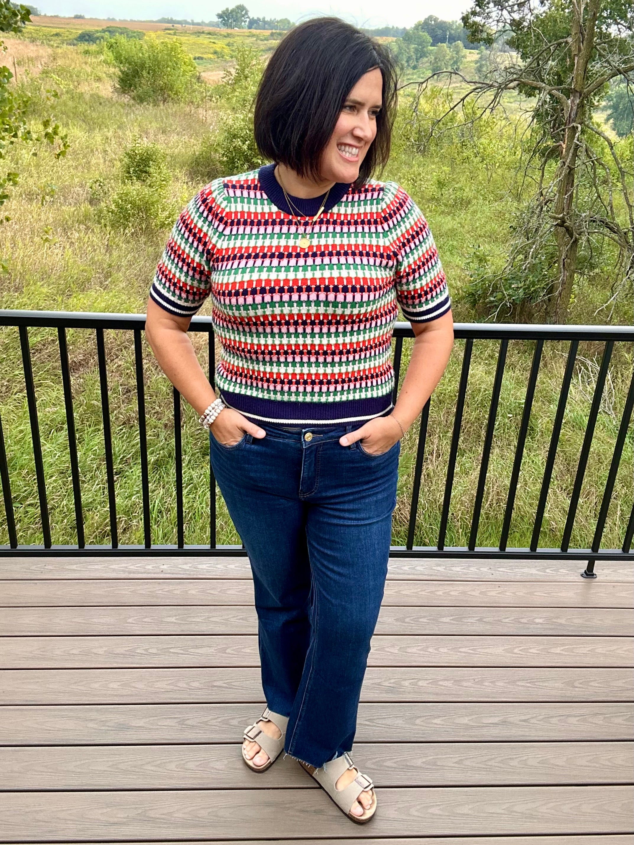 Multi Color Knit Sweater Top Top - Sweater THML