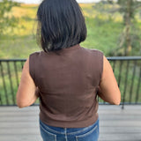 Espresso Buttery Soft Half Zip Sleeveless Top