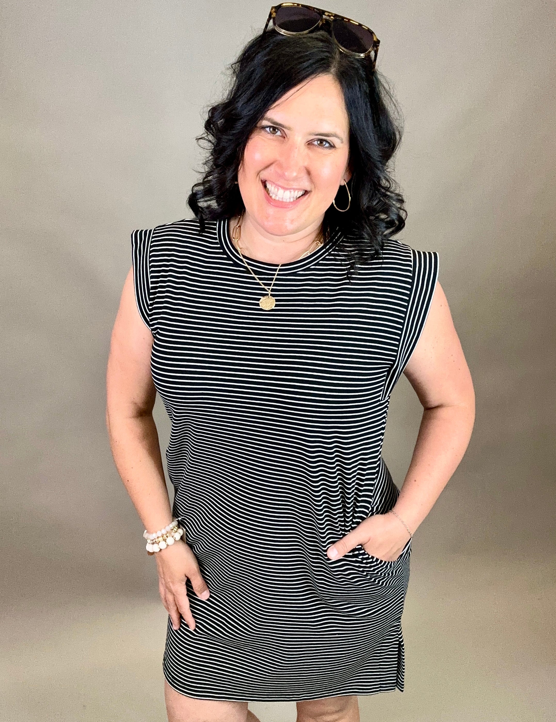 Black and white striped mini dress Dresses STACCATO