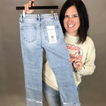 Light Straight Crop Cuffed Jeans Bottom- Pants RISEN