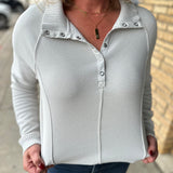 Oyster Adrianna Snap Front Pullover