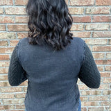 Charcoal Hattieville Mixed Media Cable Henley