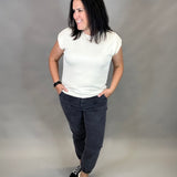 Charcoal Grey Cropped Jogger Bottom- Pants MICA DENIM