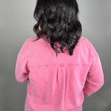 Watermelon Distressed Wash Shacket