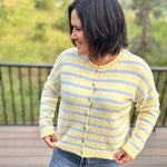 Daisy Sky Striped Cardigan Sweater Tops- Cardigans WISHLIST