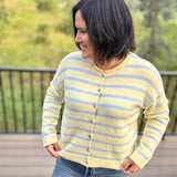 Daisy Sky Striped Cardigan Sweater Tops- Cardigans WISHLIST