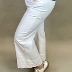 White Pin Tuck Meg Wide Leg Jeans Bottom- Pants KUT FROM THE KLOTH