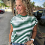 Hunter/White Crew Neck Top Top - Tee WISHLIST