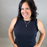 Navy Ruffle Tank Tops- Tanks DOE & RAE