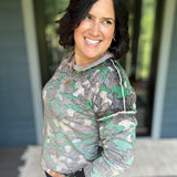 Camo Printed Crew Neck Sweater Top - Sweater FATE by LFD