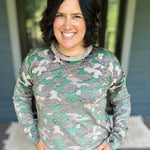 Camo Printed Crew Neck Sweater Top - Sweater FATE by LFD
