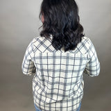 Ivory Plaid Shirt Jacket