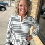 Ivory Black Stripe Aeris Top Top - Tee THREAD & SUPPLY
