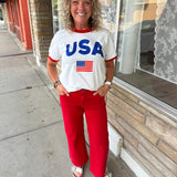 USA Flag Tee Tops- Tees JODIFL