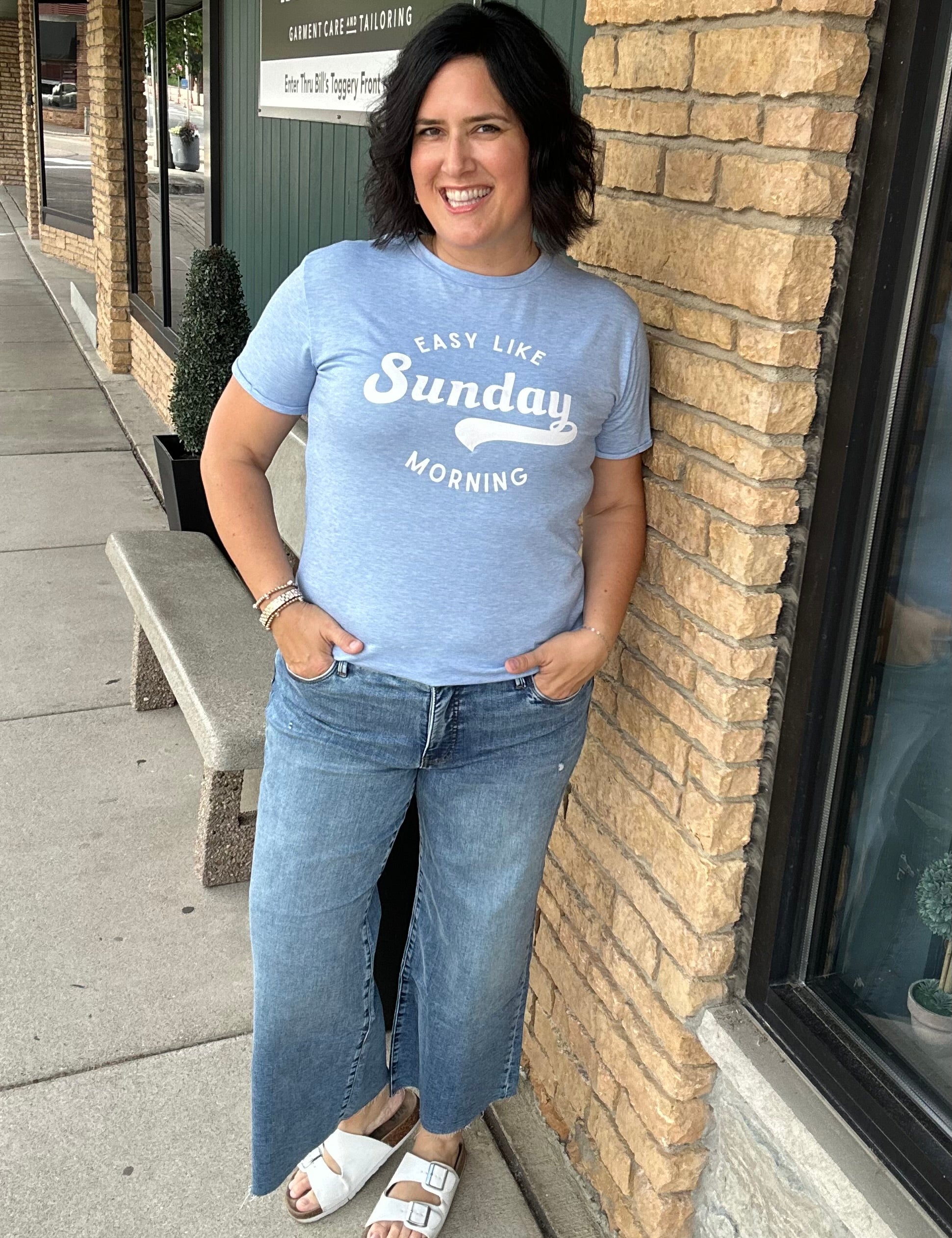 Easy Like Sunday Morning Tee Tops- Tees PANACHE