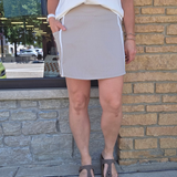 Mushroom White Rib Carlton Skort
