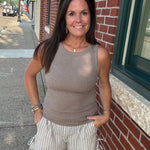 Natural Stripe Shorts Bottoms - Shorts DOE & RAE