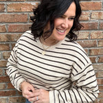 Oatmeal/Charcoal Soft Knitted Top Top - Sweater MIOU MUSE