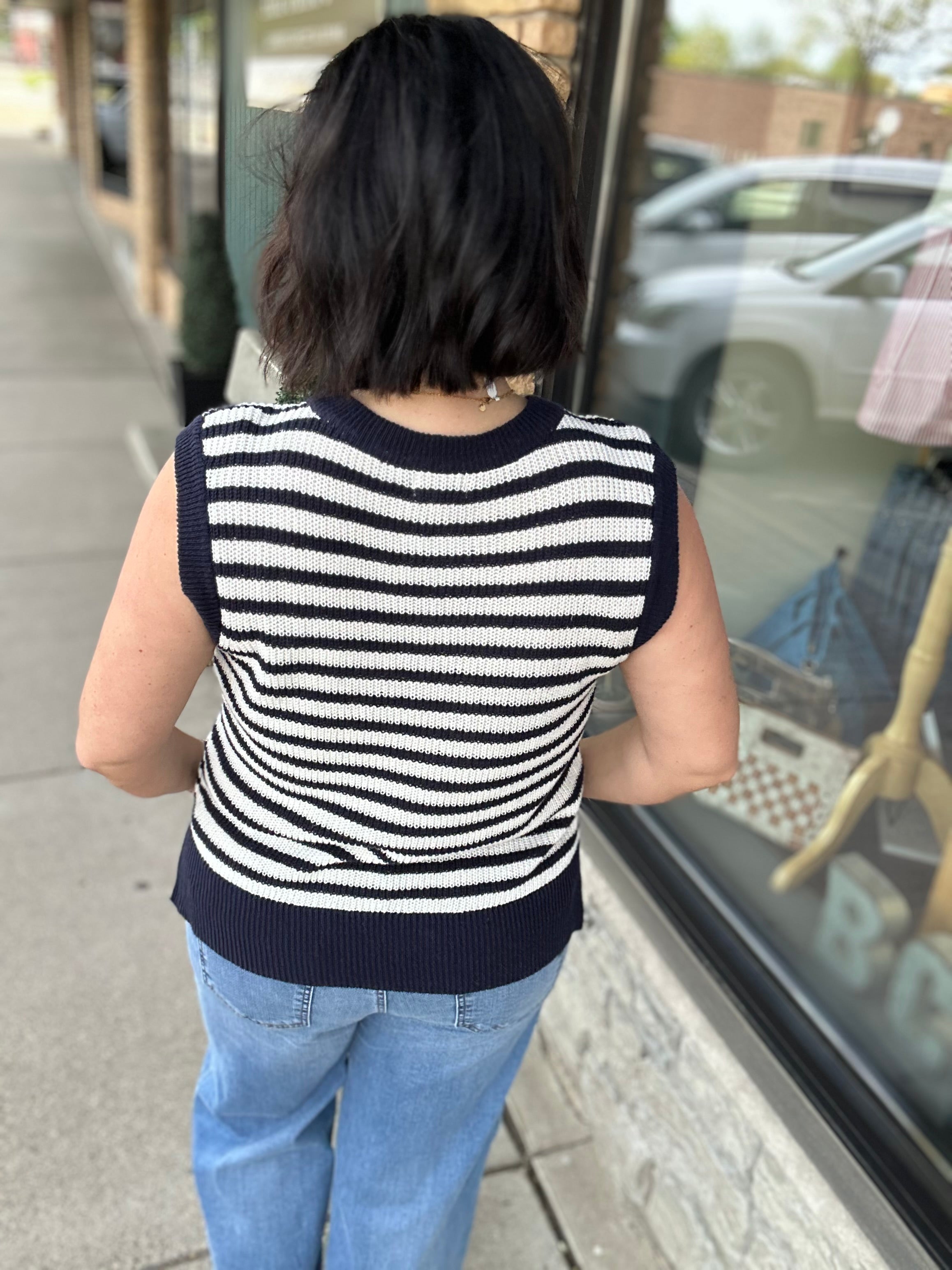 Ivory/Blue Orta Tank Tops- Tanks Thread & Supply