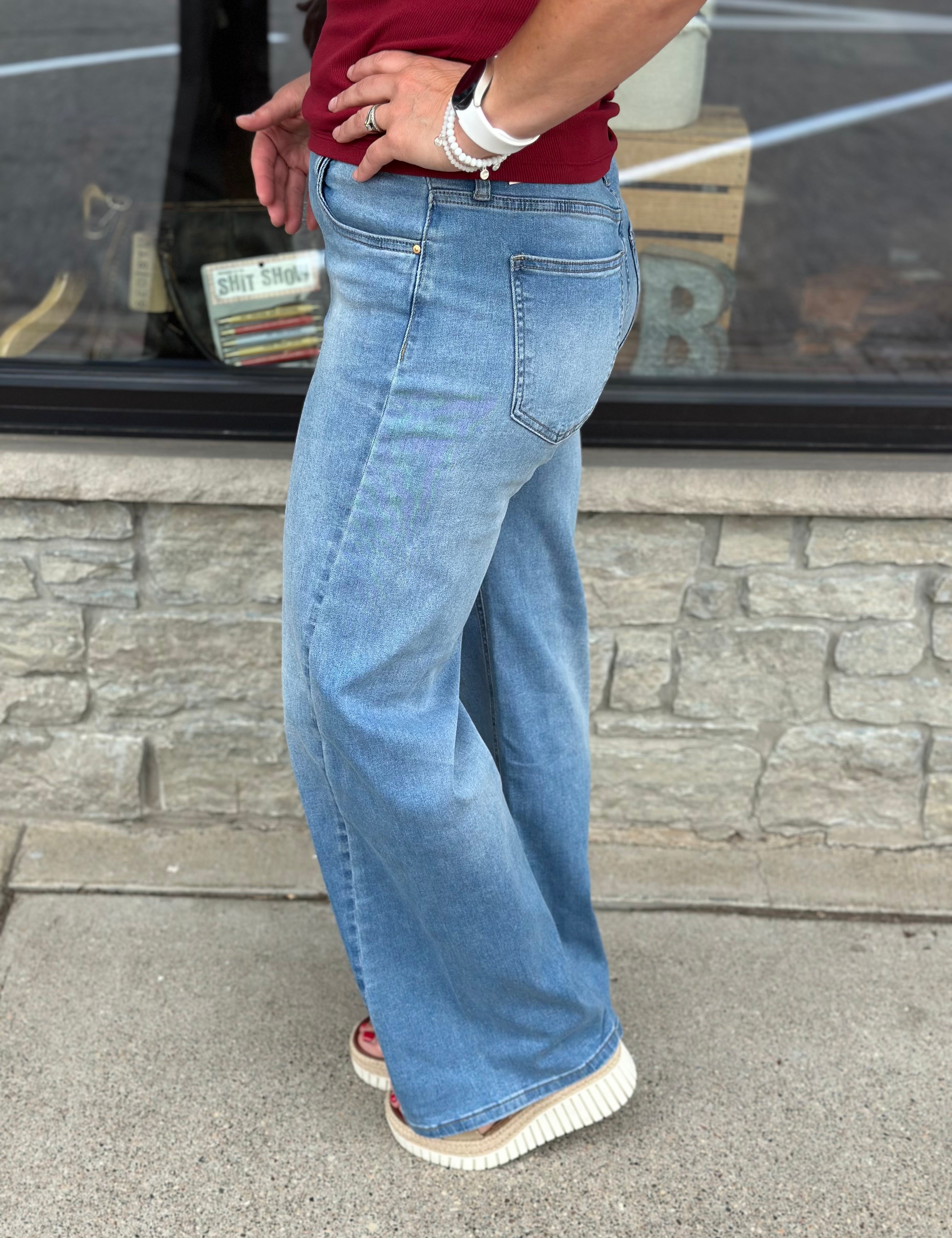 Loveliness Jane Wide Leg Jean Bottoms - Pants KUT FROM THE KLOTH