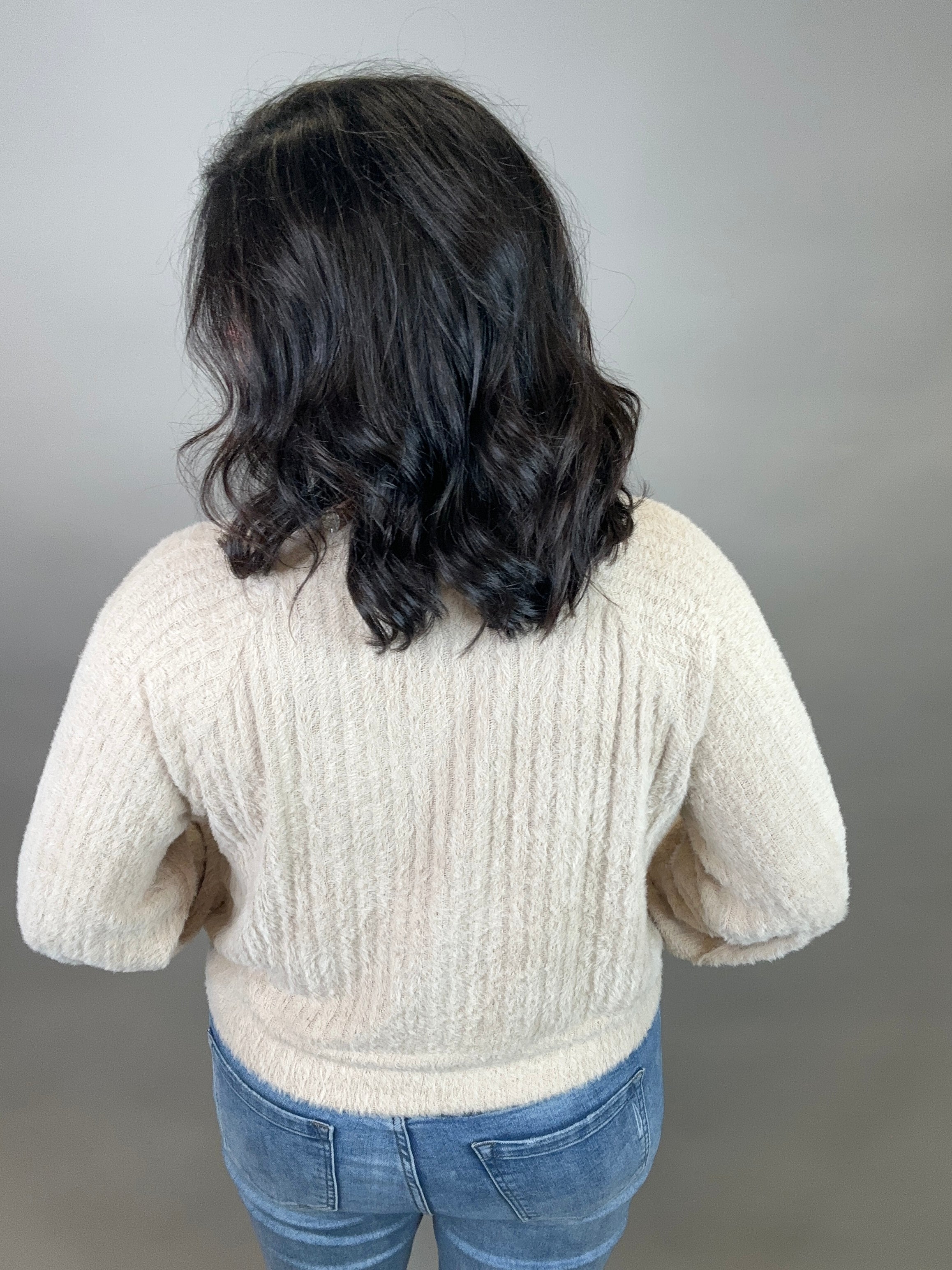 Beige Soft Knitted Pullover Top - Sweater DOE & RAE