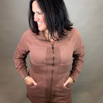 Brown French Terry Mini Dress Dresses DOE & RAE